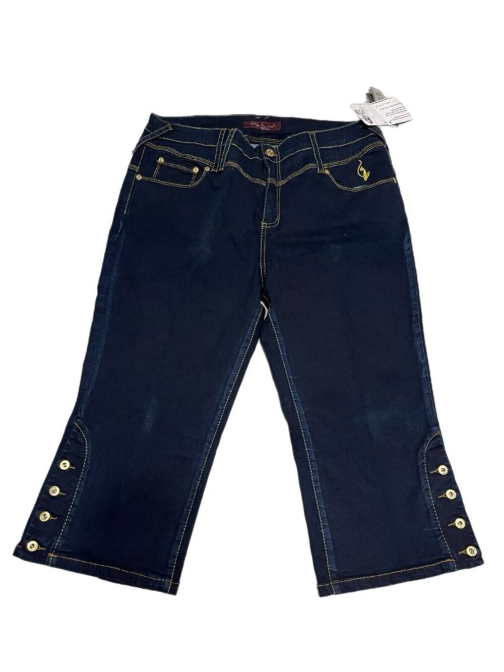 Baby Phat Blue Boot Cut Jeans with Gold Embroidery S18